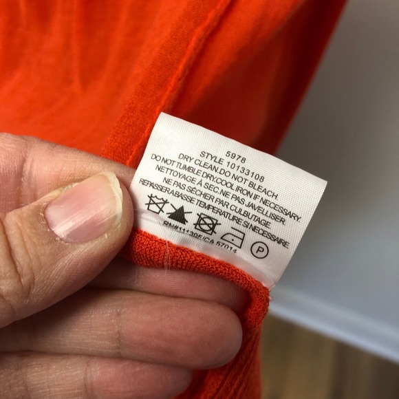 Tory Burch Sheath Dress Womens 6 Orange Cardigan Belted Business Career Teacher - Picture 11 of 16